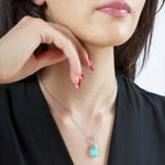 Turkuaz Taşlı 925 Ayar Gümüş Kolye Ucu