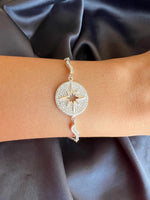 Beyaz Kutup Yıldızı 925 Ayar Gümüş Bileklik