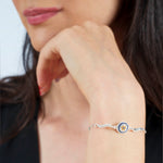 El Yapımı Nazar Boncuğu Bileklik – 925 Ayar Saf Gümüş & Zirkon, Şans ve Koruma Tılsımı